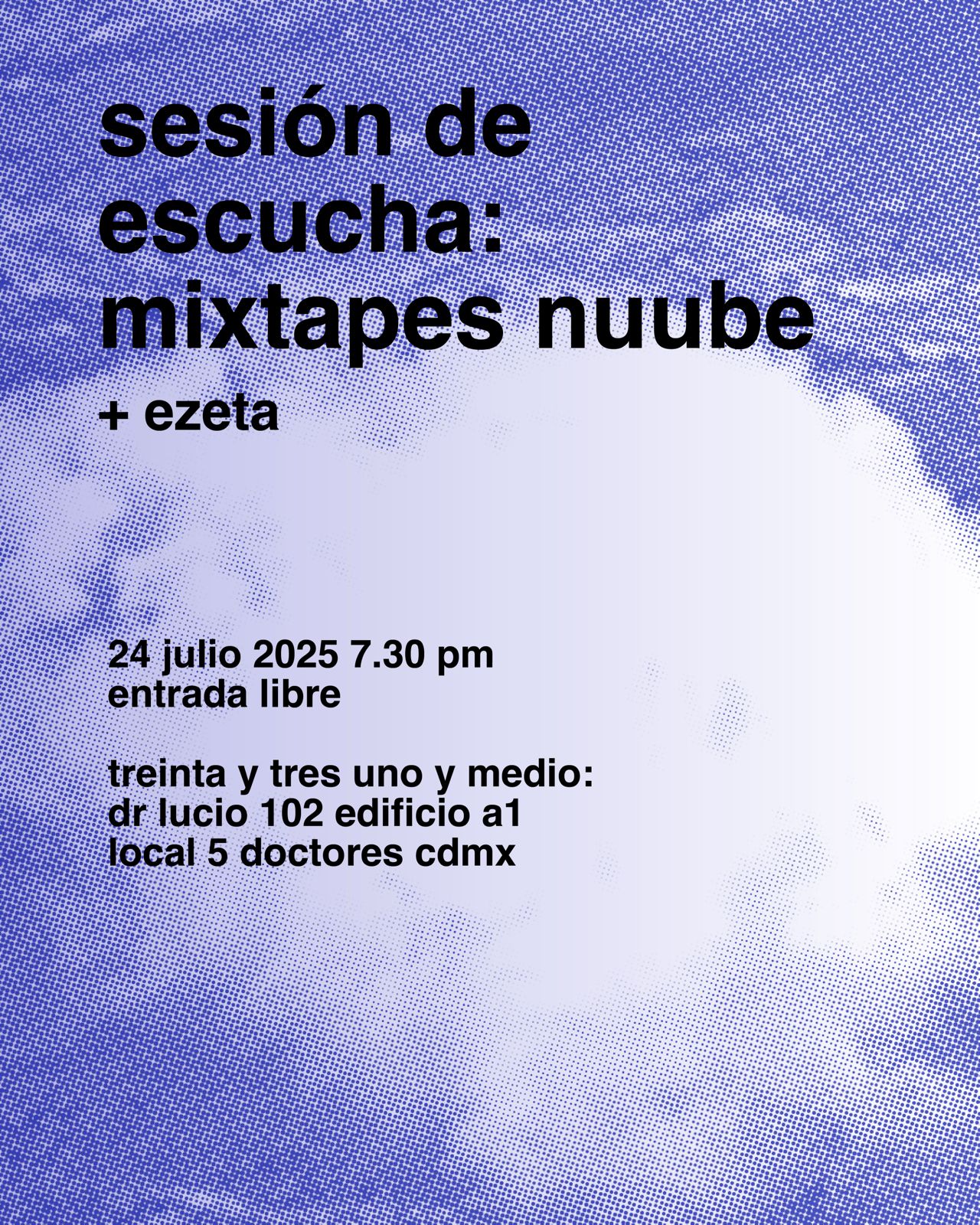 sesión de escucha y performance en vivo